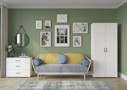 Шкаф 2х-створчатый Victor, белый 