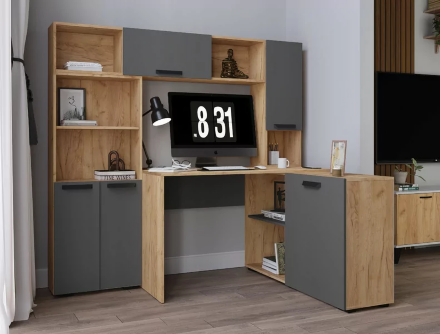 Тумба с ящиками Квартет-13, Дуб крафт золотой/Графит 