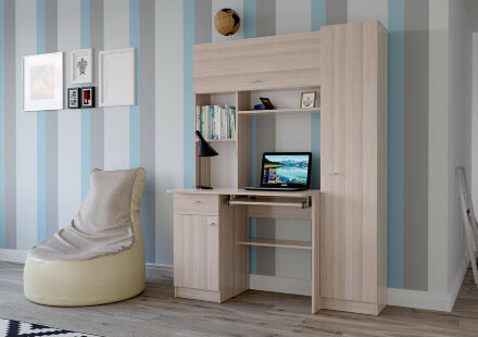 Стол компьютерный Альфа, ясень 