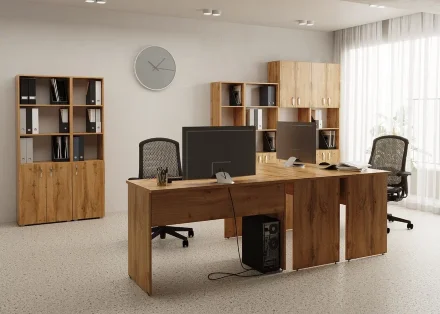 Стеллаж Офис 800 5 полок, с дверями 