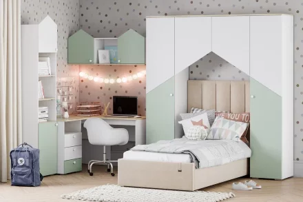 Шкаф для книг Банни, макарун 