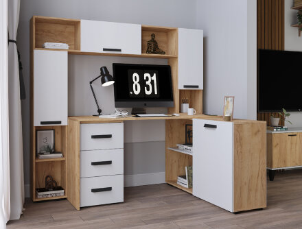 Тумба Квартет-13, Дуб крафт золотой/Белый 